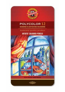 Kredki Polycolor 12 kolorów Oprawa metalowa