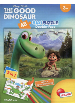 Puzzle dwustronne maxi 48 Dobry dinozaur