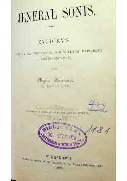 Jenerał Sonis życiorys 1895 r.