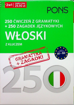 250 ćwiczeń / 250 zagadek gramatyka Włoski 2 w 1