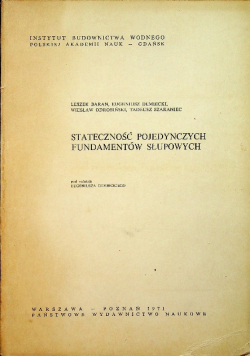 Stateczność pojedynczych fundamentów słupowych