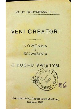 Veni creator nowenna i rozważania 1913 r.