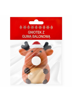 Gniotek renifer z gumą balonową