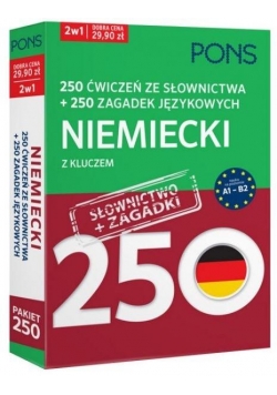 250 ćwiczeń/250 zagadek słownictwo. Niemiecki 2w1
