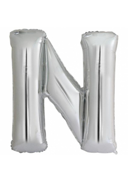 Balon foliowy litera N srebrna 79x86cm