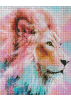 Diamentowa mozaika - Różowy Lew 40x50cm