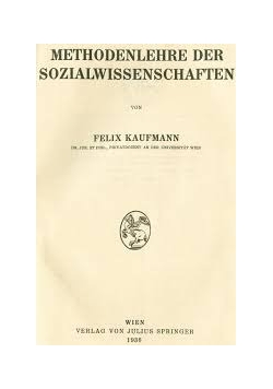 Methodenlehre der Sozialwissenschaften, 1936 r.