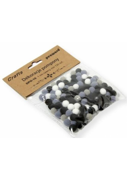 Dekoracje pompony 1cm mix czarny 120szt