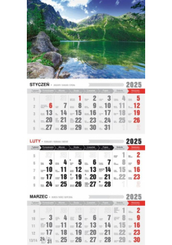 Kalendarz 2025 Trójdzielny ekonomiczny Tatry
