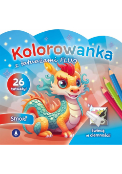 Kolorowanka z tatuażami fluo Smoki