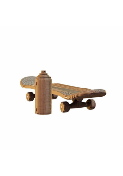 Puzzle 3D kartonowe - Deskorolka i puszka sprayu