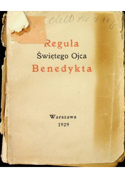 Reguła Świętego Ojca Benedykta 1929 r.