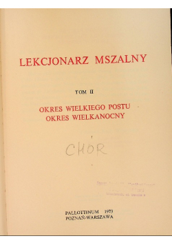 Lekcjonarz mszalny Tom 2