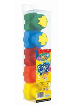 Farby do malowania palcami z pieczątkami Colorino kids 5 kolorów