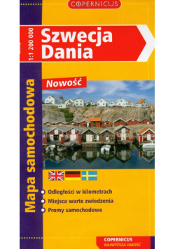 Szwecja, Dania mapa samochodowa
