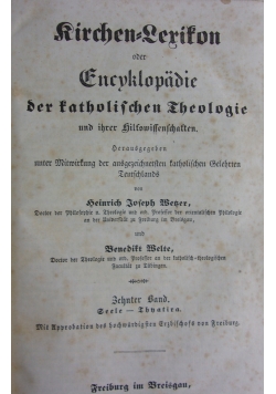 Kirchen Leriton oder Encyklopädie Der Katholischen Theologie, 1853r.