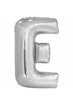 Balon foliowy litera E srebrna 56,5x86cm