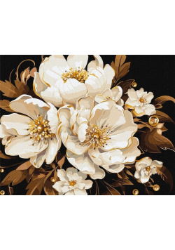 Malowanie po numerach IDEYKA 40x50 cm metallic biała delikatność