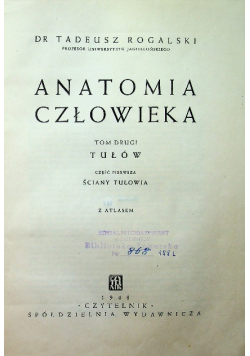 Anatomia człowieka Tom II 1949 r.