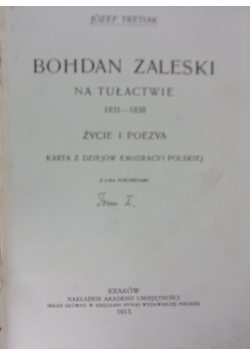 Bohdan Zaleski na tułactwie, 1913 r.
