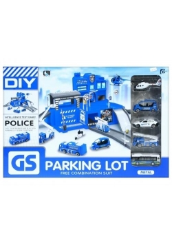 Parking i metalowe akcesoria policja