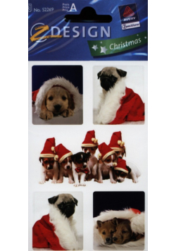 Naklejki świąteczne Z Design Christmas Szczeniaczki Mikołaje