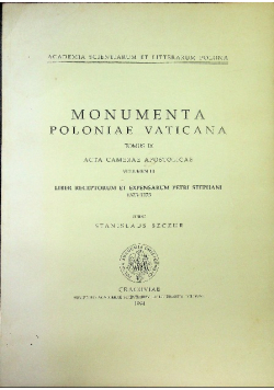 Monumenta Poloniae Vaticana Tomus IX