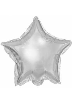 Balony foliowe Gwiazdka 25 cm srebrny 25 sztuk