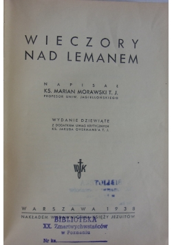 Wieczory nad Lemanem, 1938 r.
