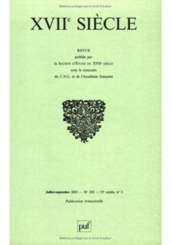 Revue XVIIe Siecle Nr 220