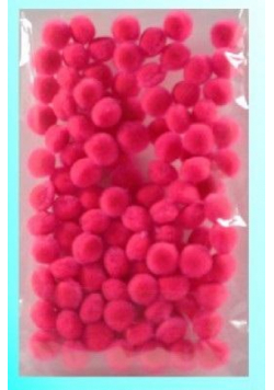 Pompony pink 10mm 100szt