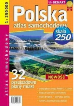Polska 1 250 000 32 przejazdowe plany miast Atlas samochodowy
