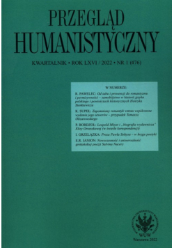 Przegląd Humanistyczny 1/2022 (476)