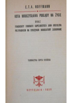 Kota Mruczysława poglądy na życie