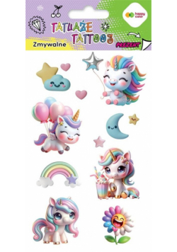 Tatuaże zmywalne Unicorn HAPPY COLOR