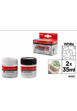 Farba akrylowa biała + środek do spękań 2x35ml