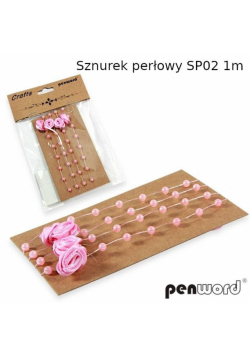 Sznurek perłowy różowy 1m