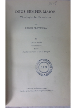 Theologie der Exerzitien III, 1940 r.