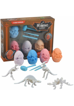 Wykopaliska paleontolog kolorowe jaja 4szt