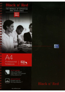 Kołozeszyt A4 Black n' Red w kratkę 140 kartek