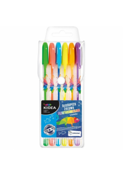 Długopisy Kidea żelowe fluorescencyjne 6 kolorów