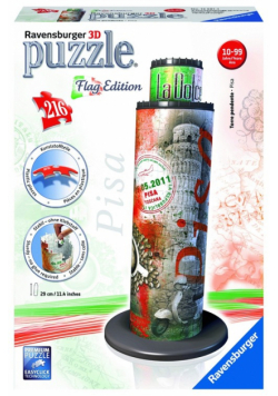 Puzzle 3D Pisa Wieża Flag Edition