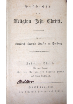 Geschichte der Religion Jesu Christi, 1815r.