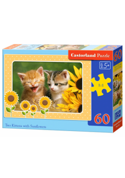 Puzzle Two Kittens with Sunflowers 60