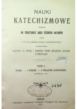 Nauki katechizmowe Tom 1 1908 r.
