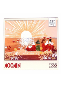 Puzzle 1000 artystyczne Muminki czerwone
