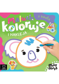 Maluch koloruje i nakleja z koalą Gruby obrys