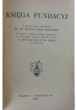 Księga fundacyj 1943 r.