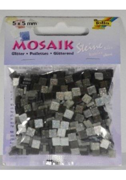 Mozaika kamyczki brokatowe 5x5mm szary