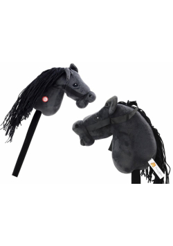 Hobby Horse pluszowy koń długowłosy czarny dźwięk